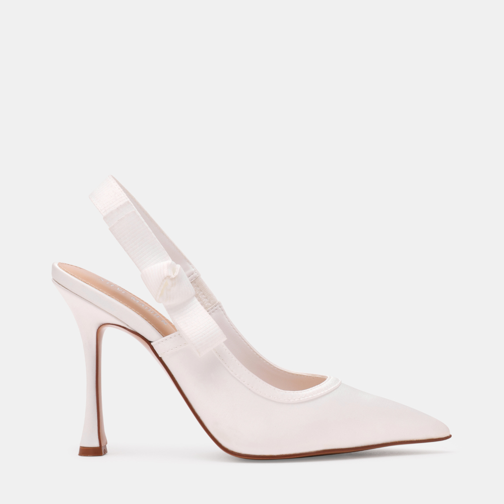 Tacones Stiletto Bri Blanco Satin