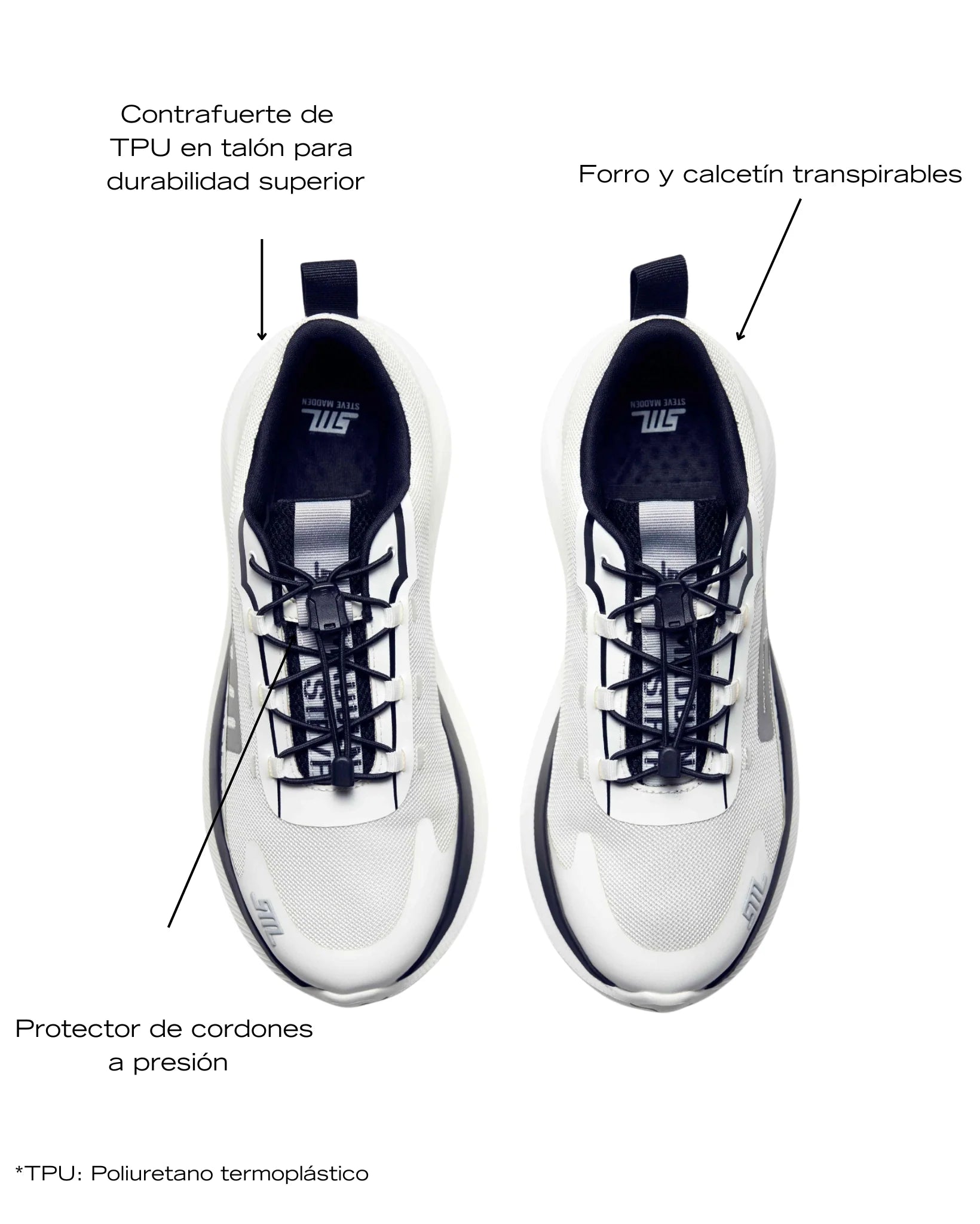 Zapatos Elevate 2 Blancos Negros
