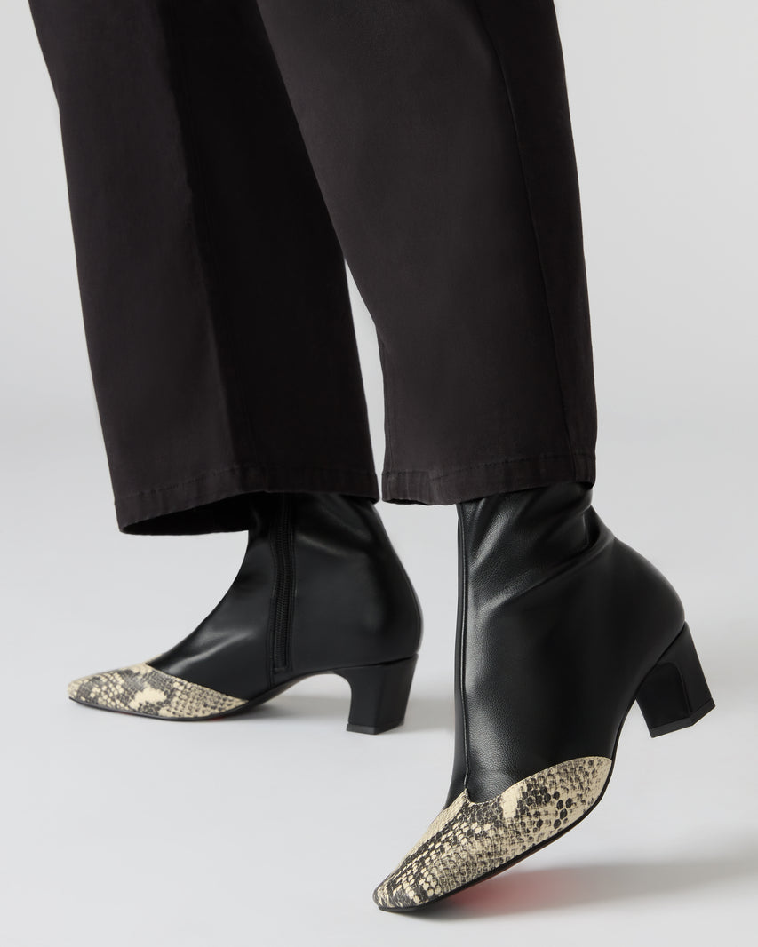 Botines Jeter Negros y animal print - view 2