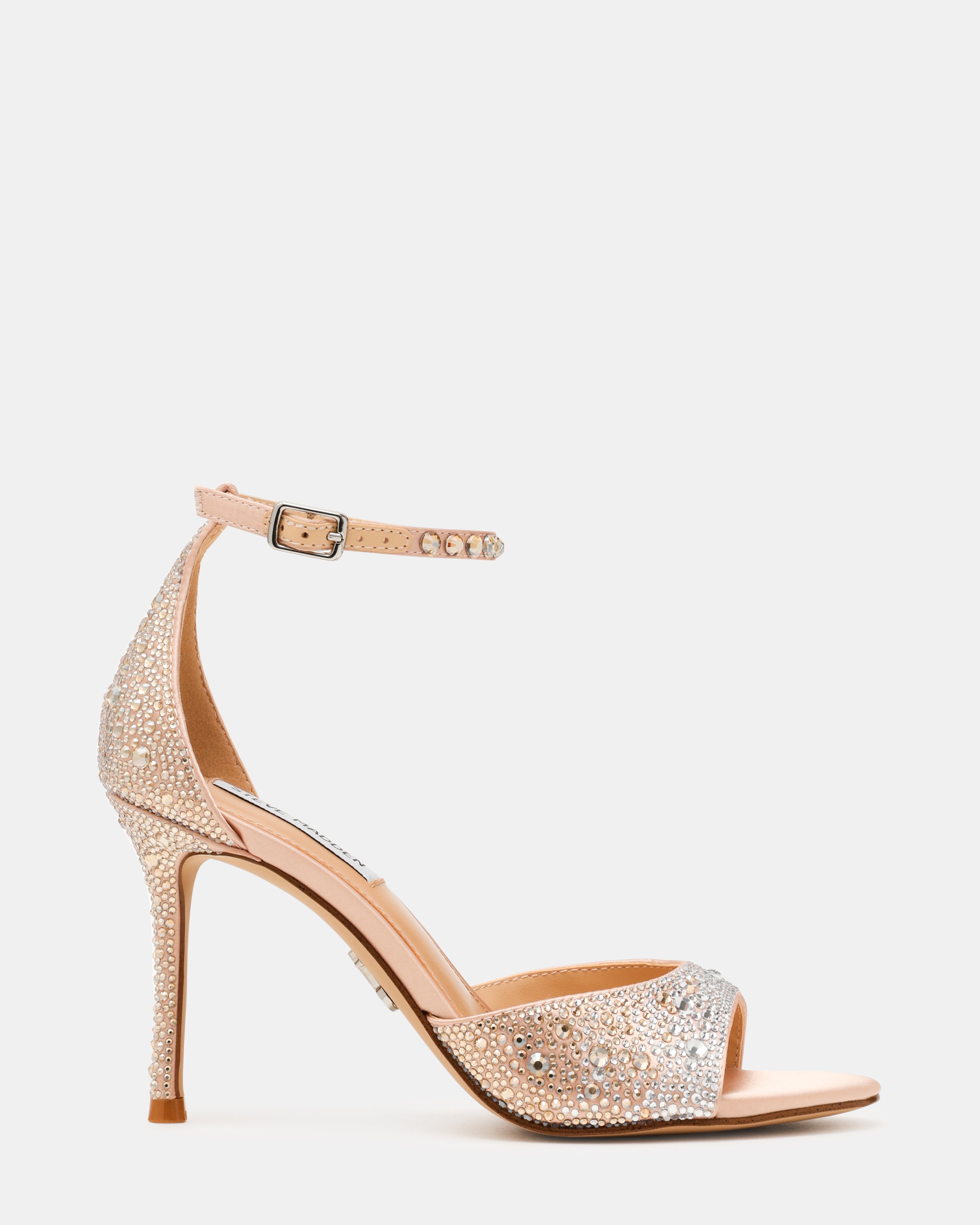 Sandalias de tacón Raquelle Beige Brillantes