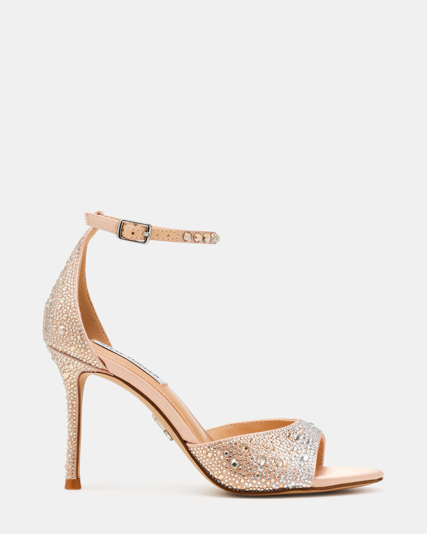 Sandalias de tacón Raquelle Beige Brillantes