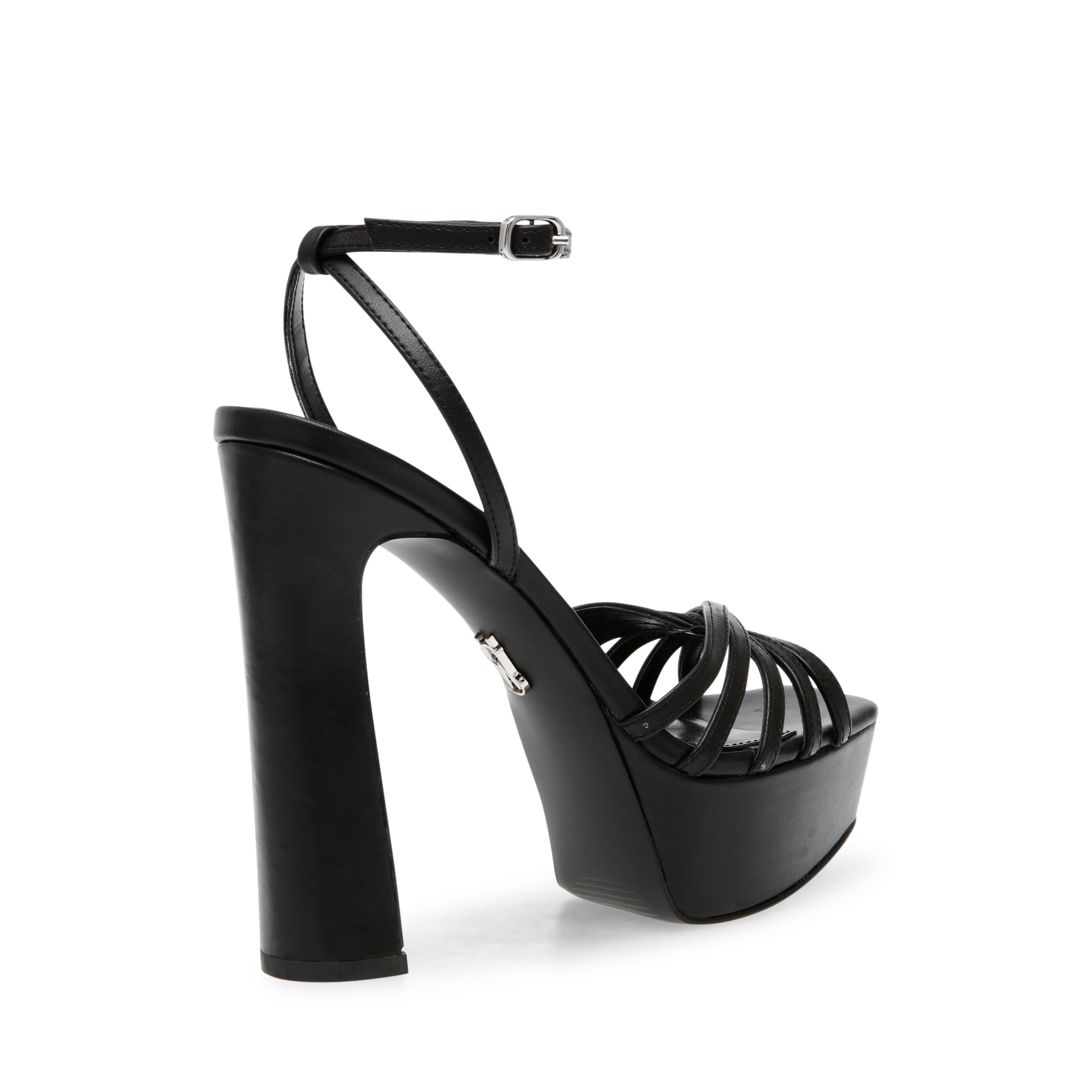 Sandalias De Tacón Diamante Negras