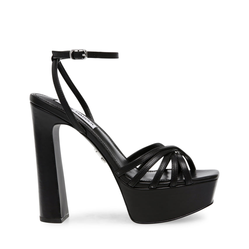 Sandalias De Tacón Diamante Negras