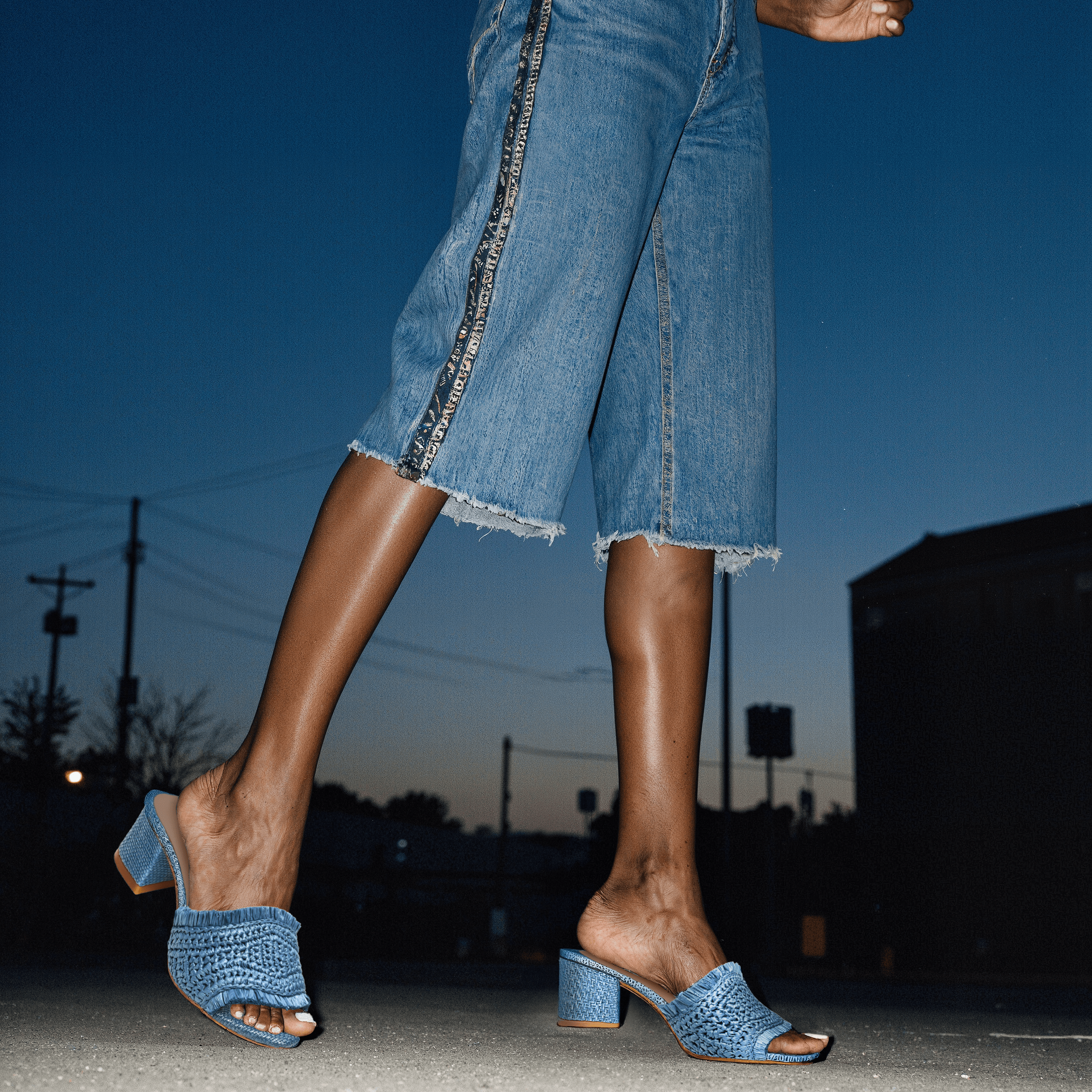 Sandalias de tacón Cienega azul