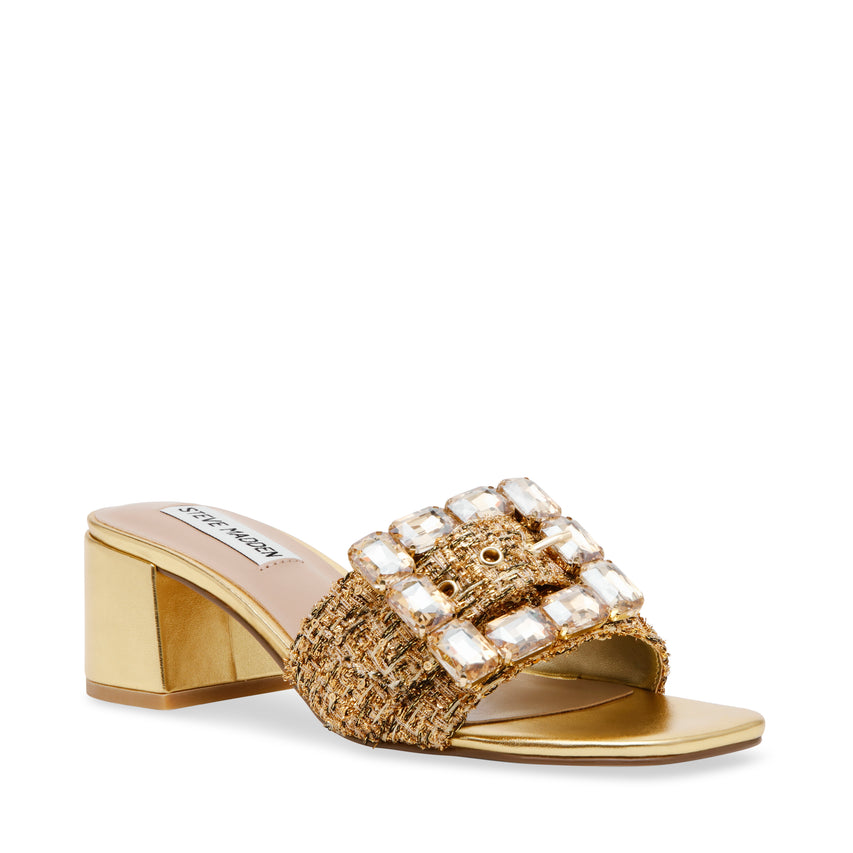 Sandalias De Tacón Sandre Doradas
