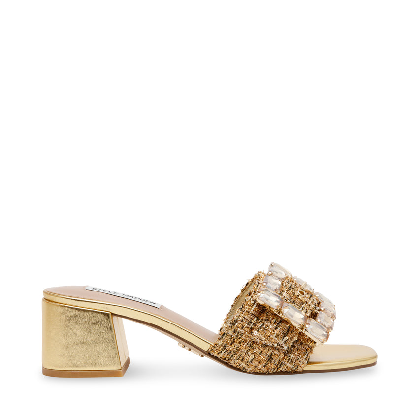 Sandalias De Tacón Sandre Doradas