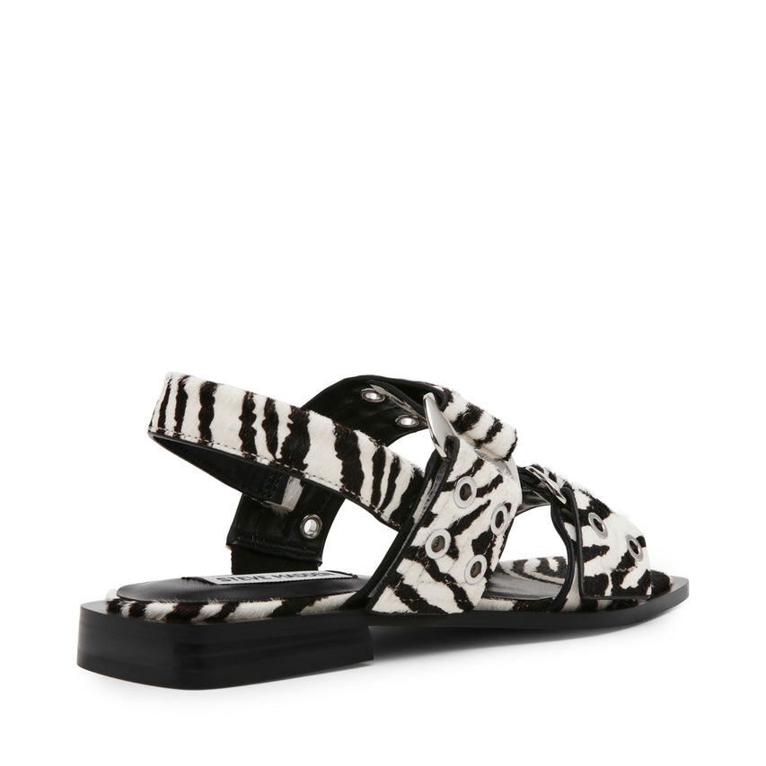 Sandalias planas Saria-L negras con blanco