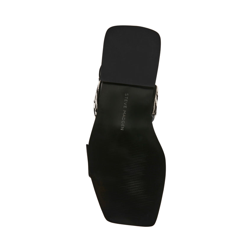 Sandalias planas Saria-L negras con blanco