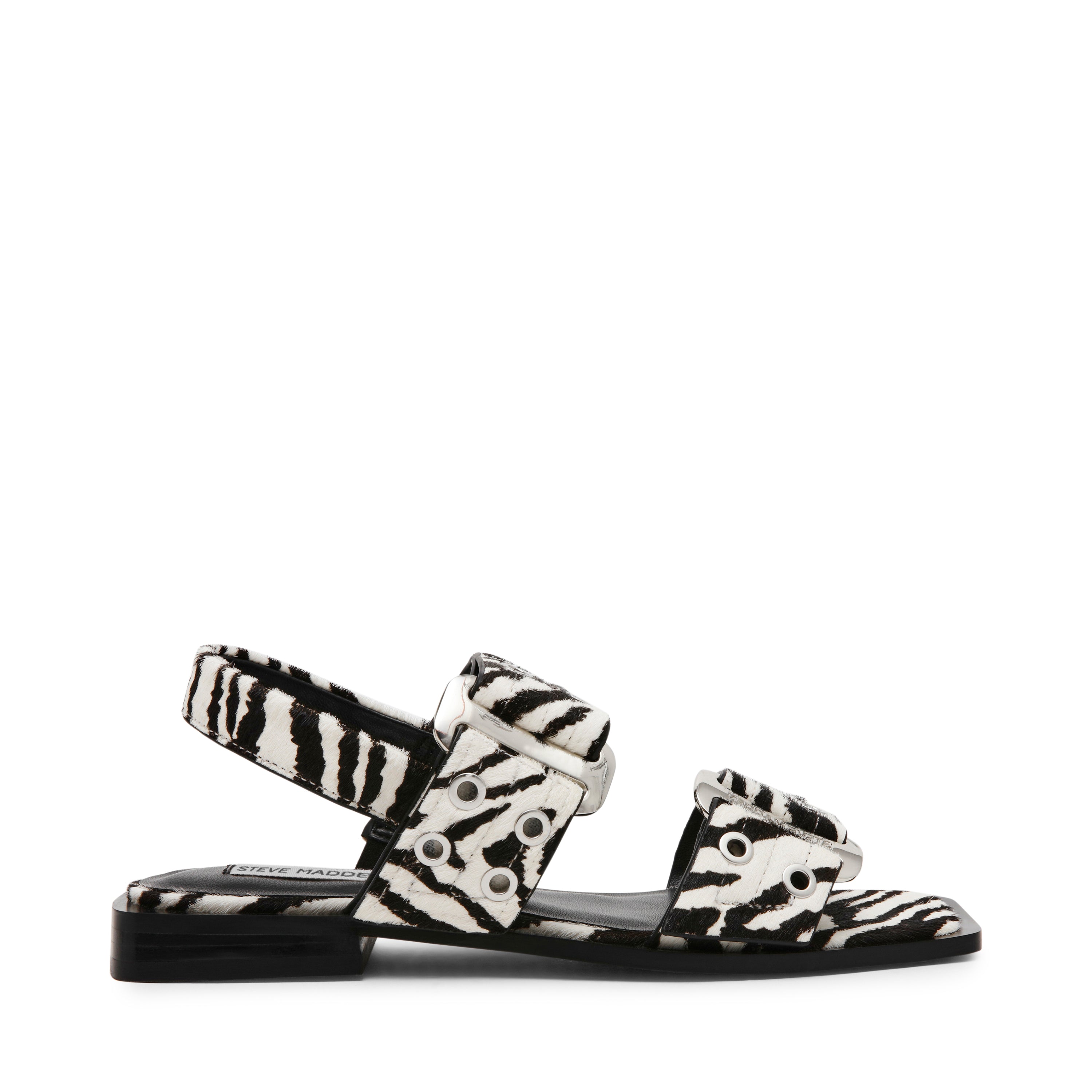 Sandalias planas Saria-L negras con blanco
