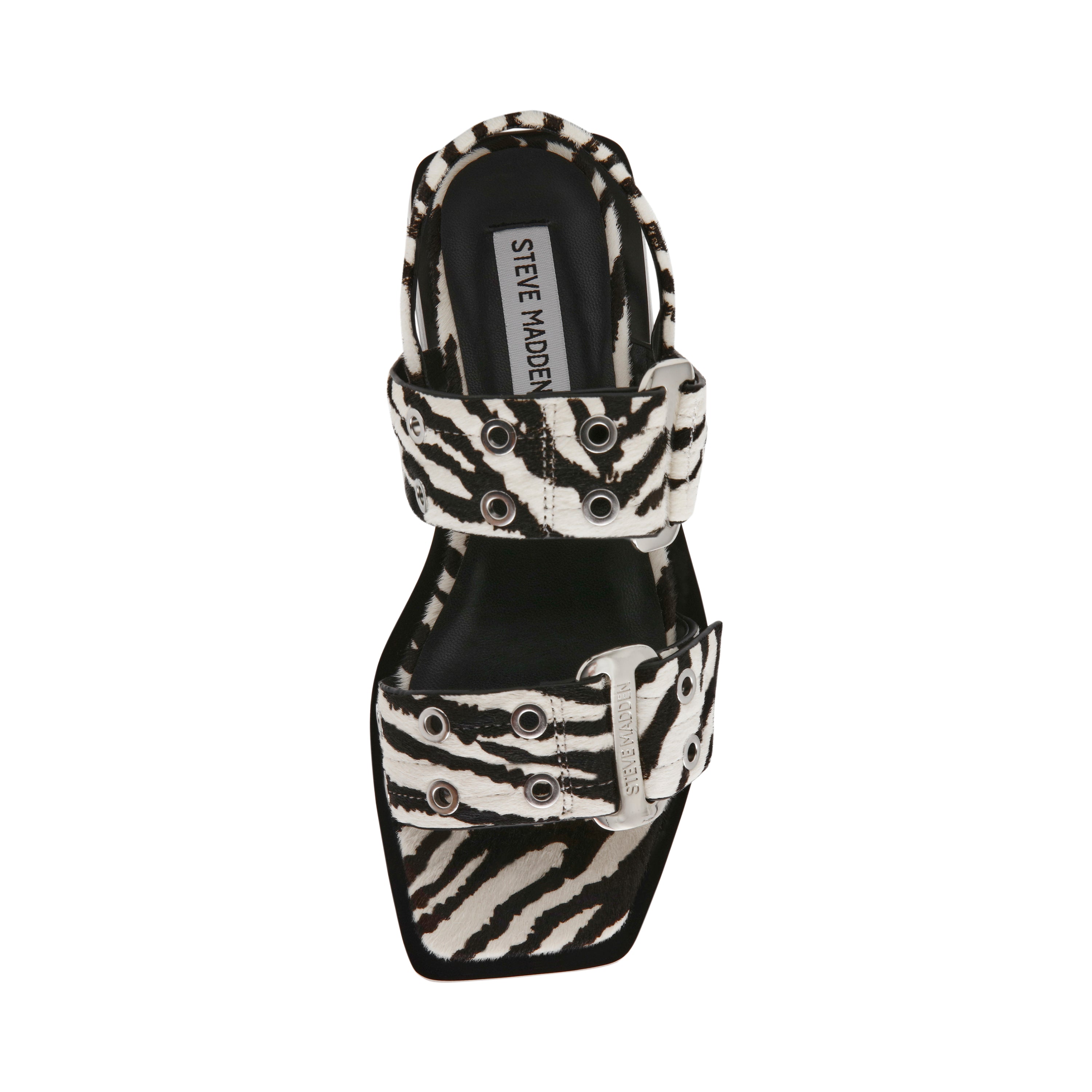 Sandalias planas Saria-L negras con blanco