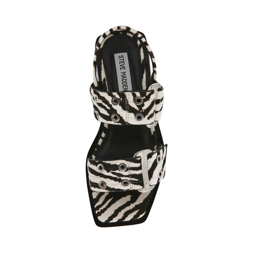 Sandalias planas Saria-L negras con blanco