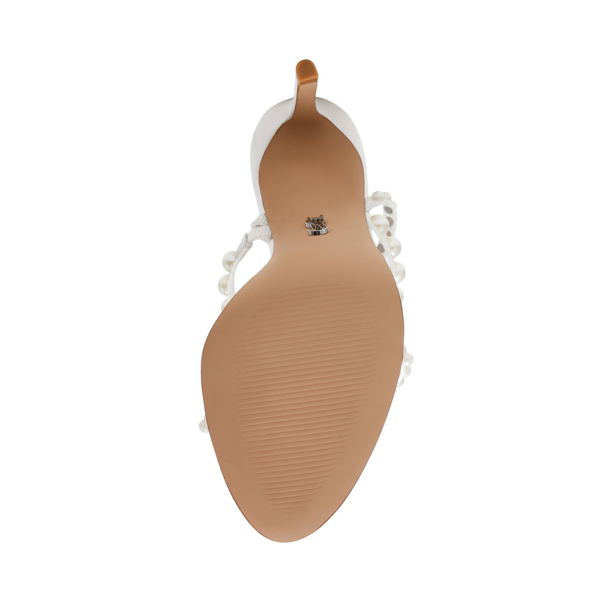 Sandalias de tacón Teena Blancas con perlas